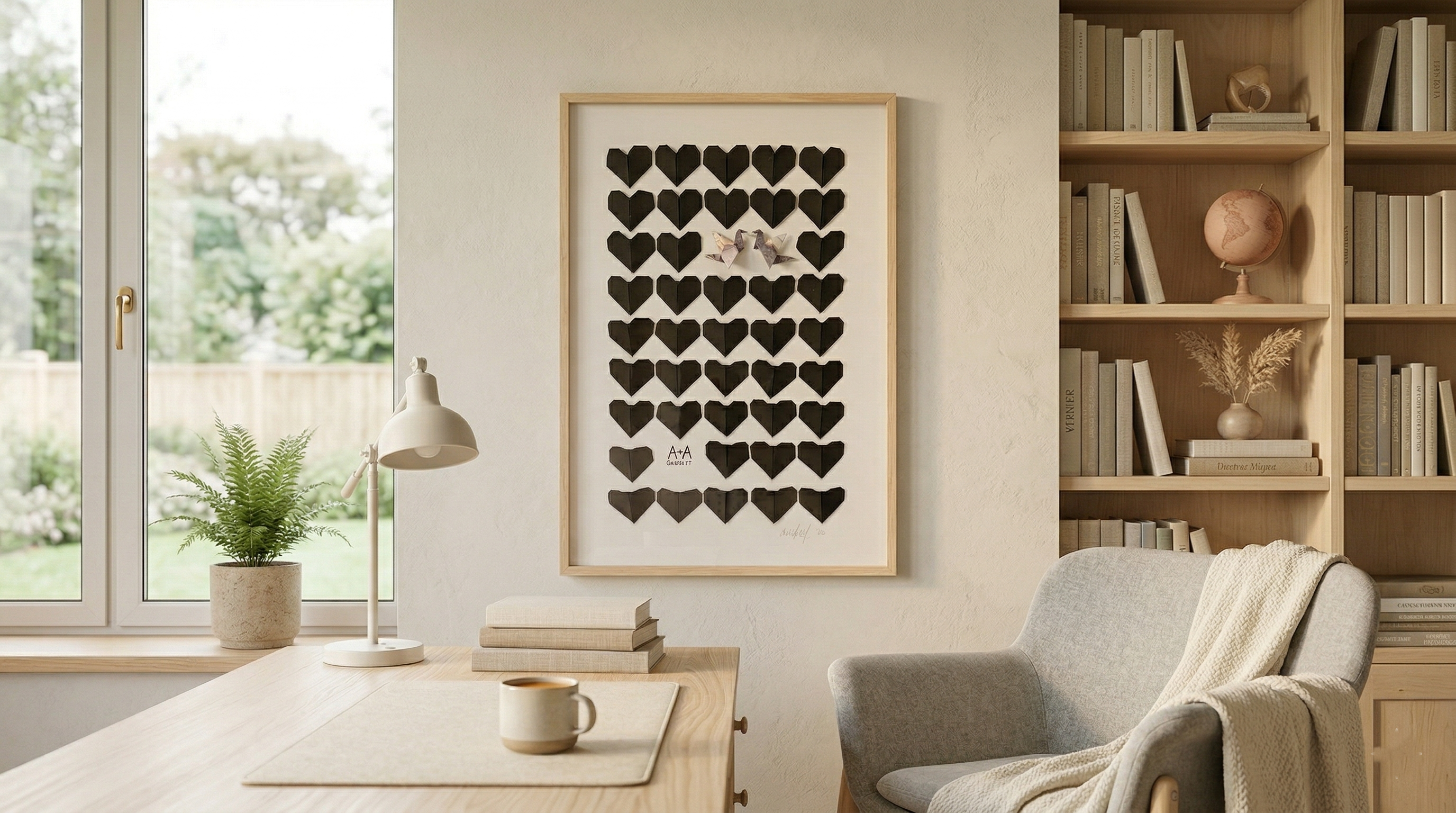 Cuadro Dos en Uno Corazones Aniversario Papel - MÖMÖ Lab
