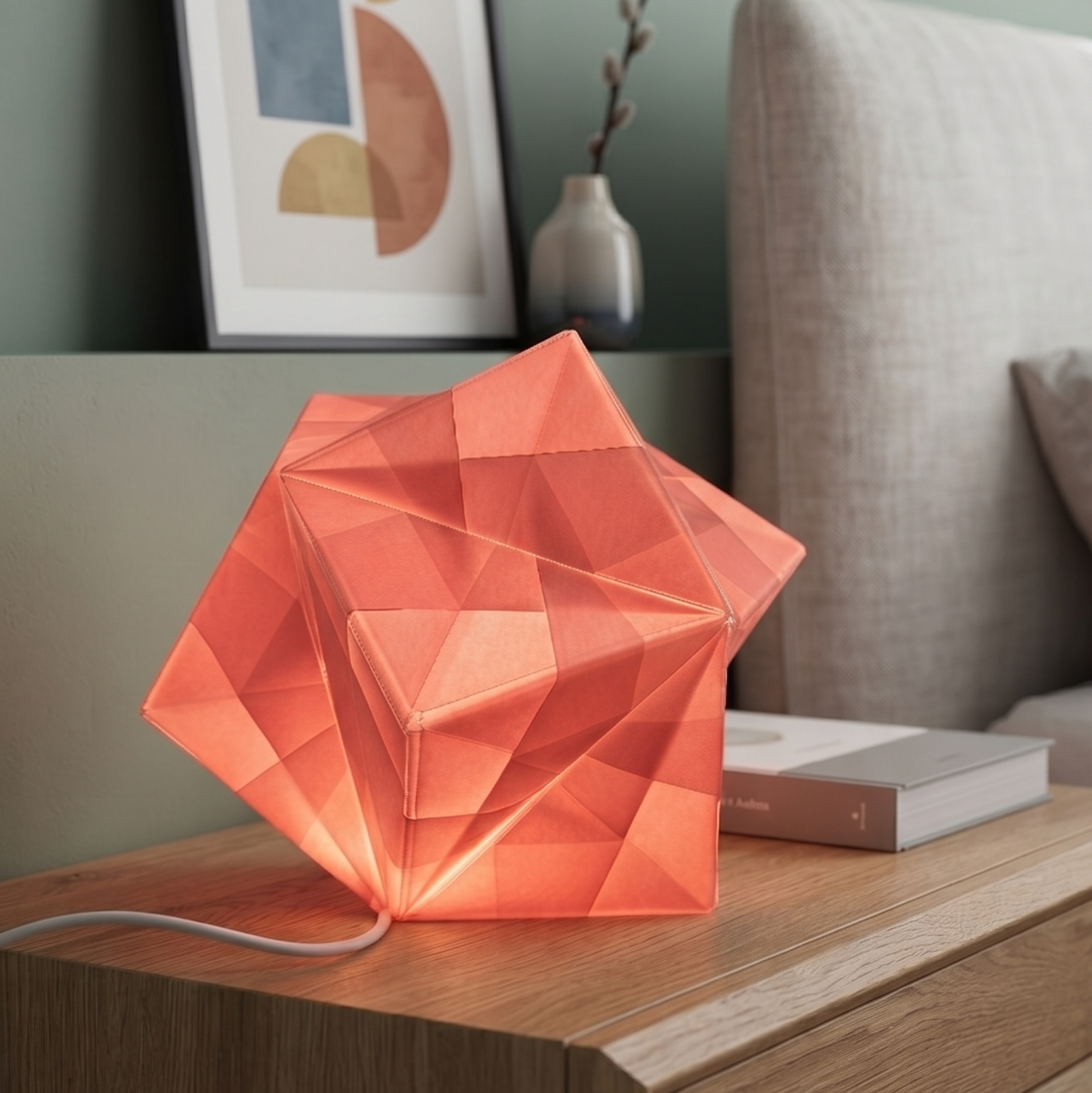 Núcleo Lumínico Rojo Coral  con luz| MÖMÖ Lab
