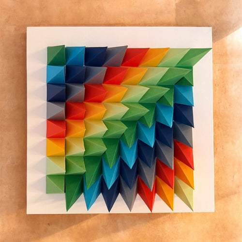 Detalle pliegues precisión origami modular — MöMö Lab